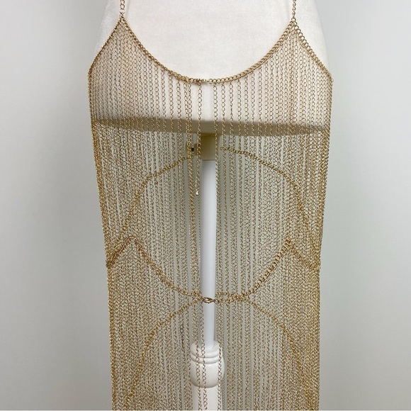 Michael Costello x REVOLVE Zayd Chain Dress in Gold - Picture 6 of 7